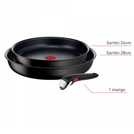 Set 2 sartenes Ingenio Essential /24/28cm + mango L7639143