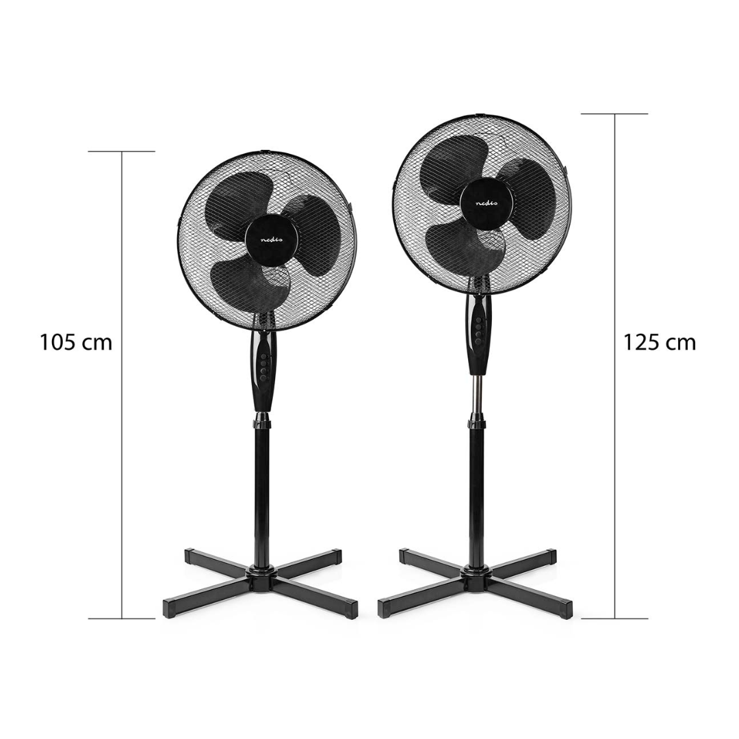 Ventilador de pie negro Nedis FNST14CBK40