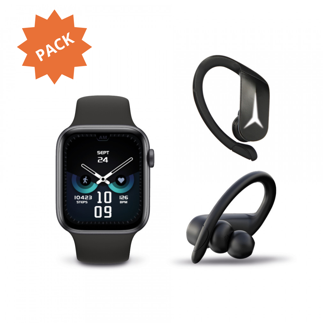 Pack regalo Ksix Active. Auriculares inalámbricos Ksix SportBuds2 + smartwatch Ksix Urban3 BXPACKA