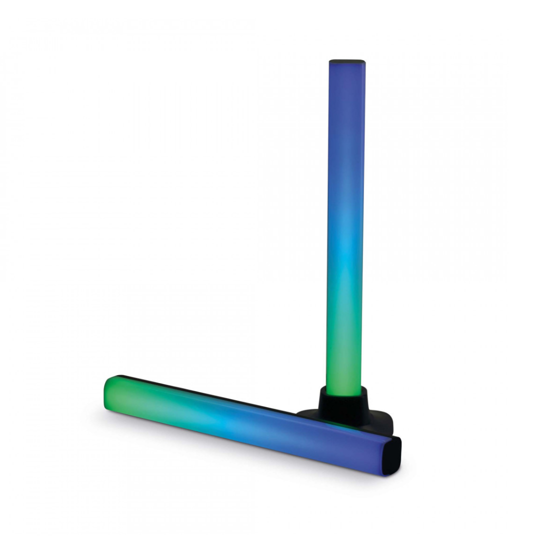 Barras de luz SmartLED Ksix, 2 uds, 35 lm, Sincroniza música, App Compatible Alexa, Google Home y Siri, Colores RGBIC BXLAMP05