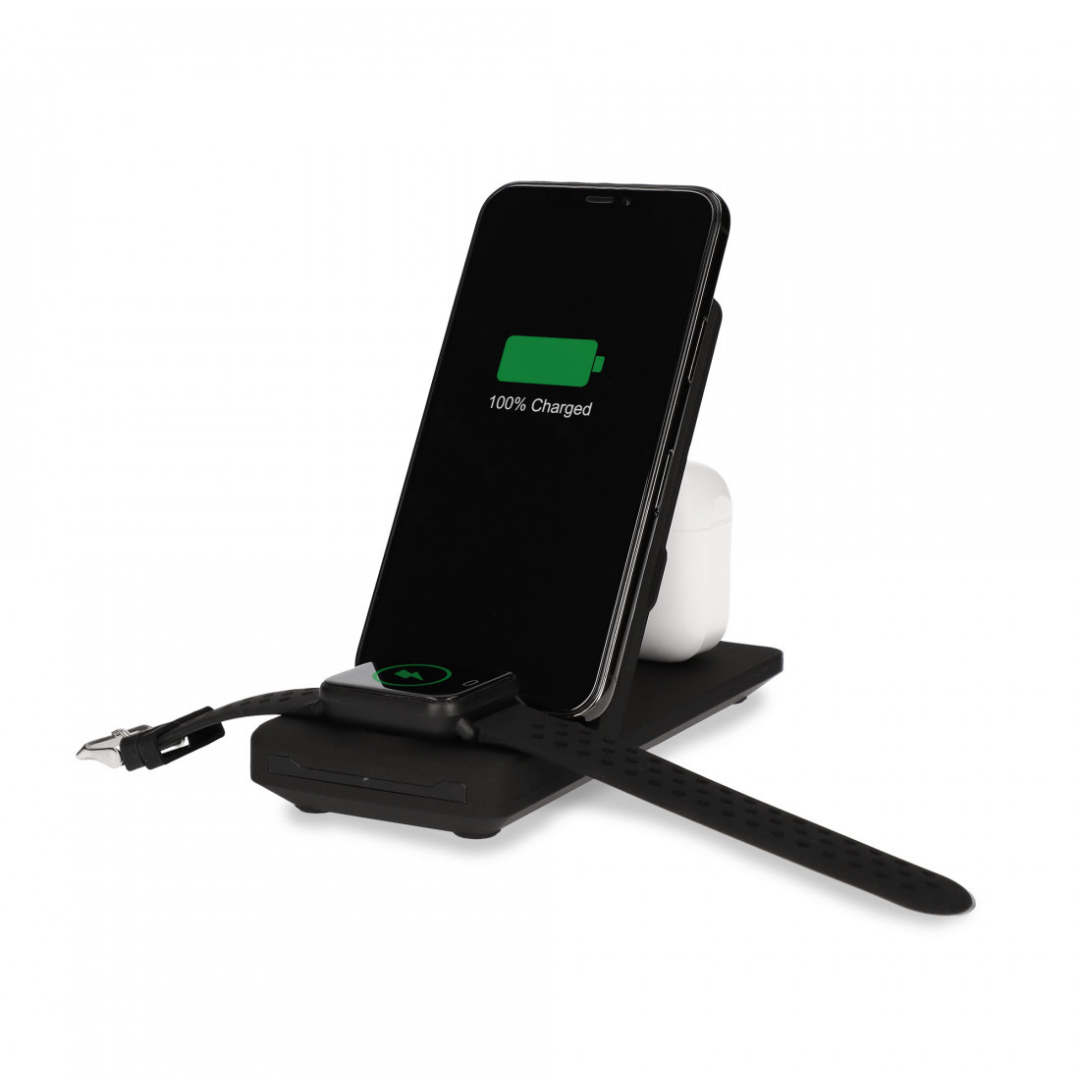 Cargador inal mbrico 3 en1 Ksix 15W Tec. Qi Fast charge 3