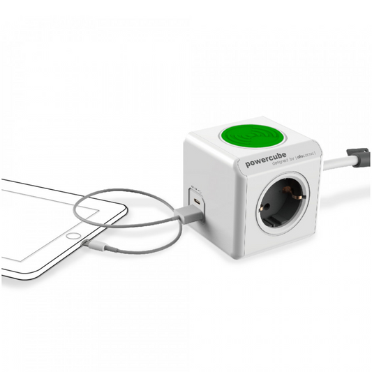 Enchufe modular ALLOCACOC, 3 tomas de corriente, cargador inalámbrico, salidas A + C BXPC11092